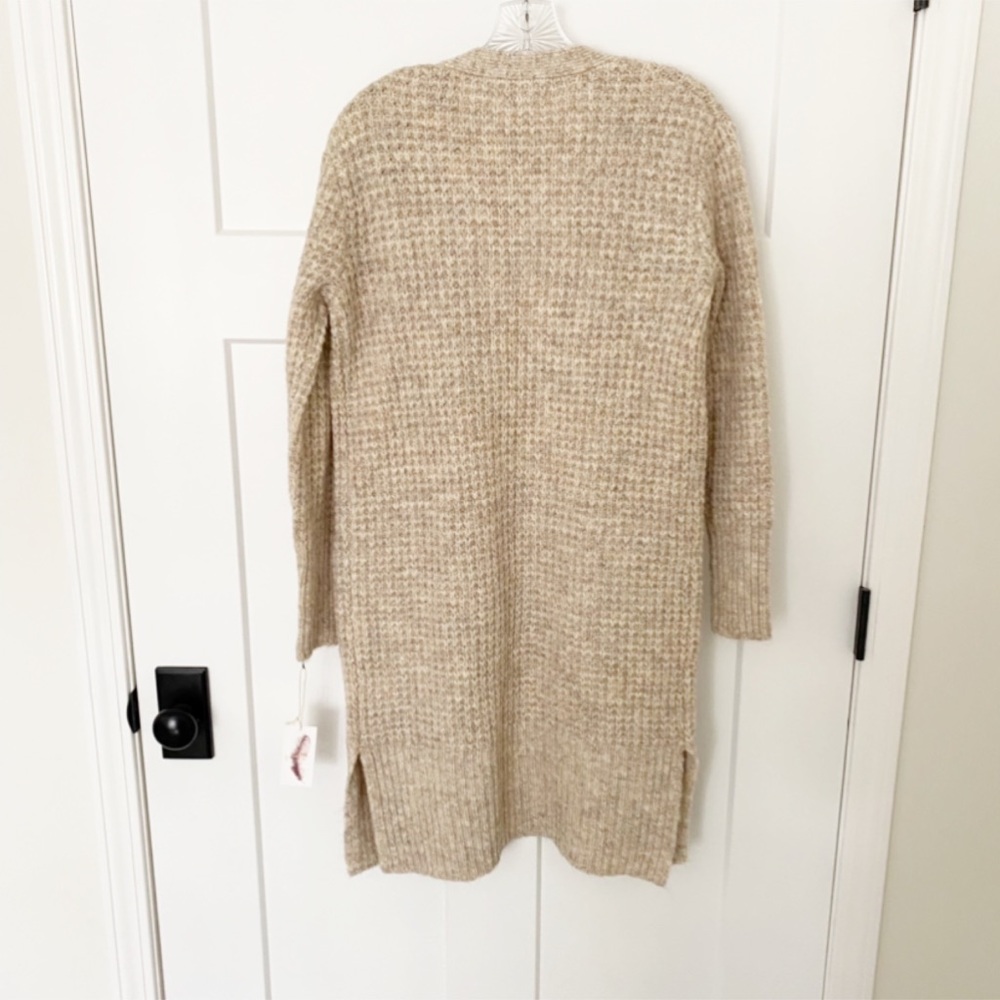 New Jessica Simpson fluffy waffle long cardigan with wool in size Extra small - Picture 4 of 5